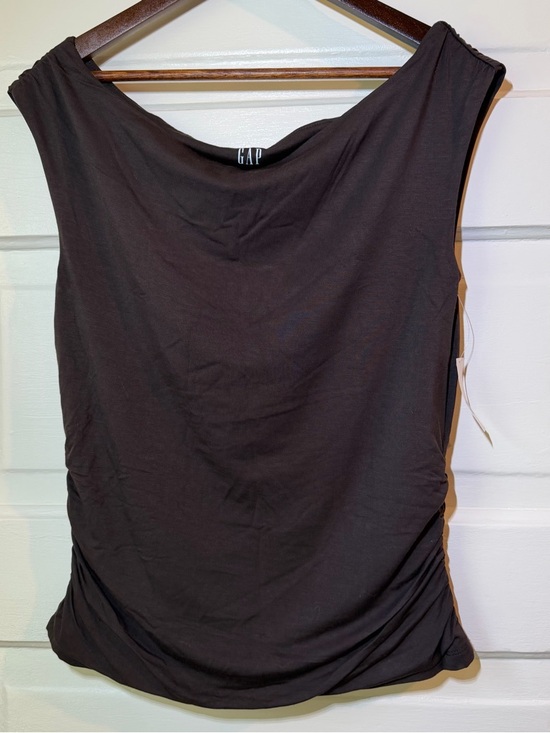 GAP Tops - GAP Espresso Brown Sleeveless Drape Neck Top